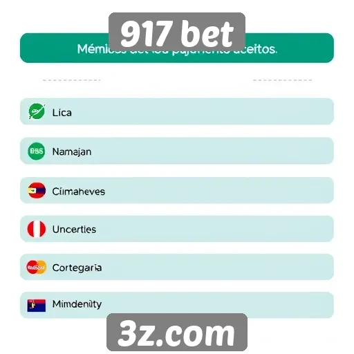 Métodos de pagamento aceitos na 917 bet